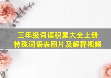 三年级词语积累大全上册特殊词语表图片及解释视频