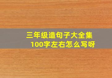 三年级造句子大全集100字左右怎么写呀