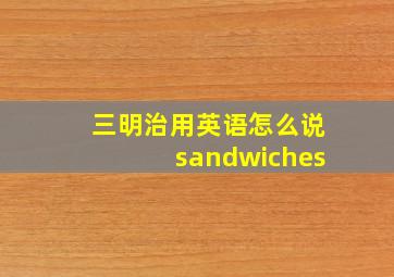 三明治用英语怎么说sandwiches