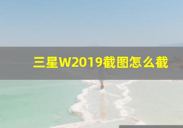 三星W2019截图怎么截