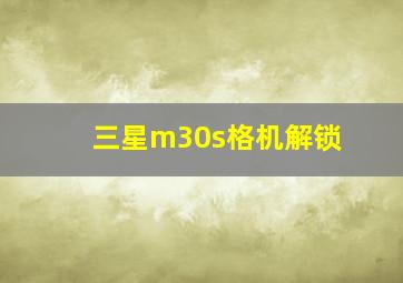 三星m30s格机解锁