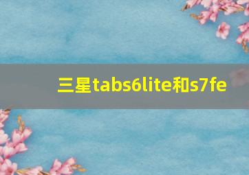 三星tabs6lite和s7fe