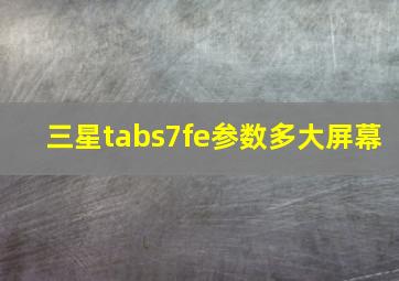 三星tabs7fe参数多大屏幕