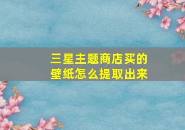 三星主题商店买的壁纸怎么提取出来