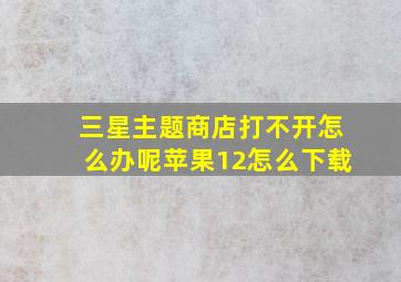 三星主题商店打不开怎么办呢苹果12怎么下载