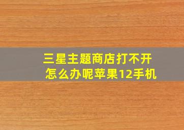 三星主题商店打不开怎么办呢苹果12手机