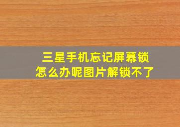 三星手机忘记屏幕锁怎么办呢图片解锁不了