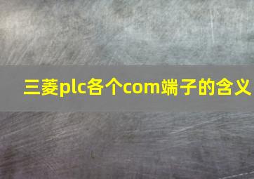 三菱plc各个com端子的含义