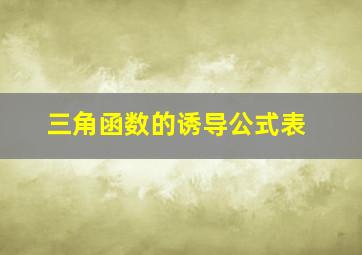 三角函数的诱导公式表