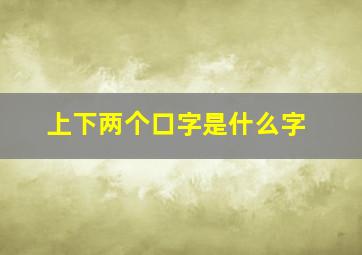 上下两个口字是什么字