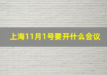 上海11月1号要开什么会议