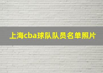 上海cba球队队员名单照片