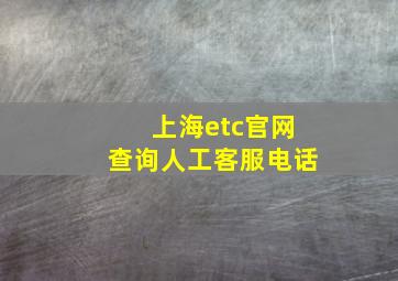 上海etc官网查询人工客服电话