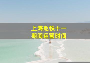 上海地铁十一期间运营时间