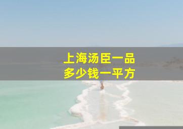 上海汤臣一品多少钱一平方