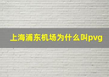 上海浦东机场为什么叫pvg