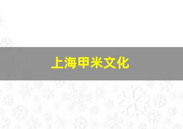 上海甲米文化