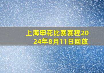 上海申花比赛赛程2024年8月11日回放