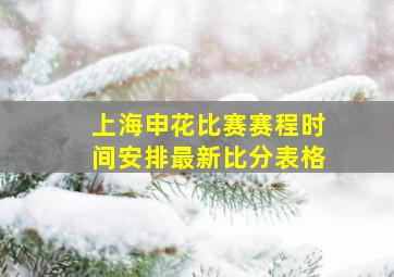 上海申花比赛赛程时间安排最新比分表格