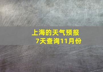 上海的天气预报7天查询11月份