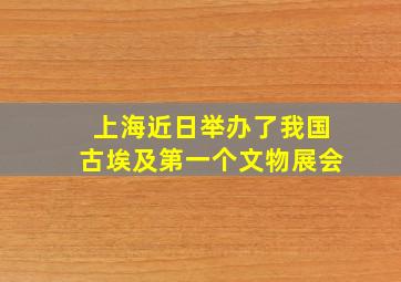 上海近日举办了我国古埃及第一个文物展会