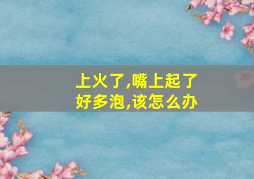 上火了,嘴上起了好多泡,该怎么办