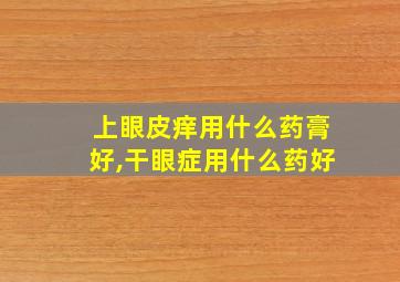 上眼皮痒用什么药膏好,干眼症用什么药好