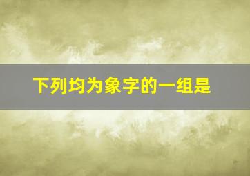 下列均为象字的一组是