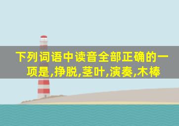 下列词语中读音全部正确的一项是,挣脱,茎叶,演奏,木棒