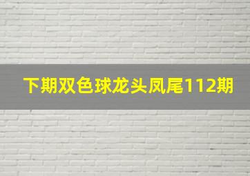 下期双色球龙头凤尾112期