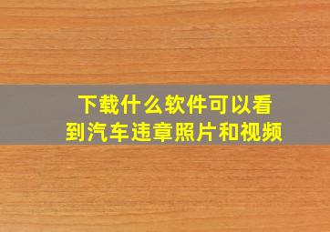 下载什么软件可以看到汽车违章照片和视频