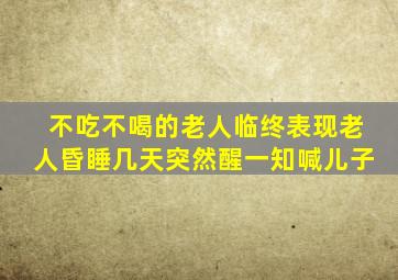 不吃不喝的老人临终表现老人昏睡几天突然醒一知喊儿子