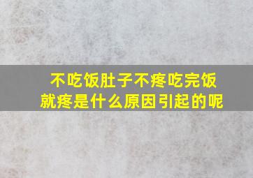 不吃饭肚子不疼吃完饭就疼是什么原因引起的呢