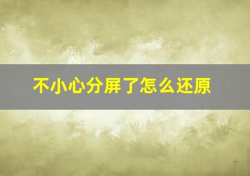 不小心分屏了怎么还原