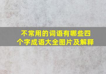 不常用的词语有哪些四个字成语大全图片及解释