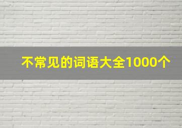 不常见的词语大全1000个