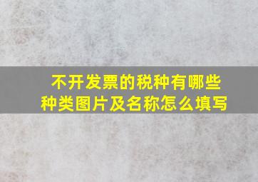 不开发票的税种有哪些种类图片及名称怎么填写