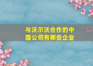 与沃尔沃合作的中国公司有哪些企业