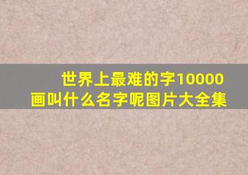 世界上最难的字10000画叫什么名字呢图片大全集