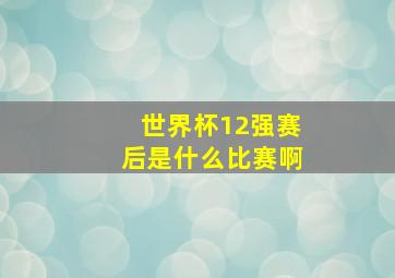 世界杯12强赛后是什么比赛啊