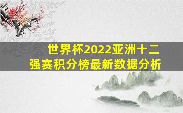 世界杯2022亚洲十二强赛积分榜最新数据分析