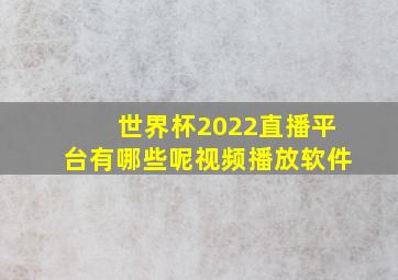 世界杯2022直播平台有哪些呢视频播放软件