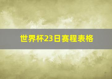 世界杯23日赛程表格