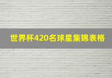 世界杯420名球星集锦表格