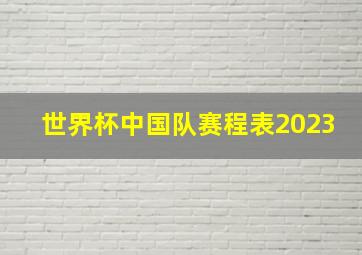 世界杯中国队赛程表2023