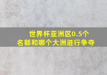 世界杯亚洲区0.5个名额和哪个大洲进行争夺