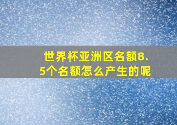 世界杯亚洲区名额8.5个名额怎么产生的呢