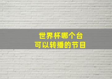 世界杯哪个台可以转播的节目