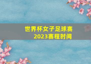 世界杯女子足球赛2023赛程时间