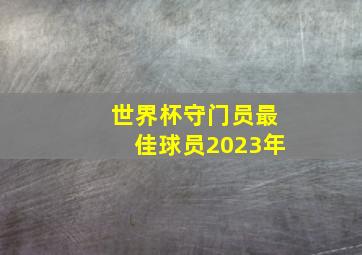 世界杯守门员最佳球员2023年